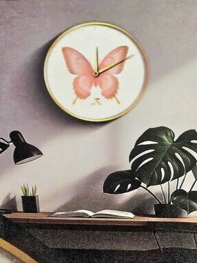 At Home CHANEL Butterfly 12" Decorative Wall Clock